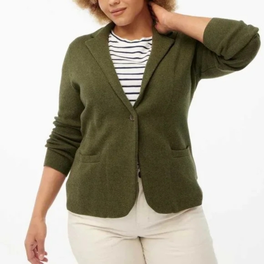 J.Crew Factory NWT Schoolboy Sweater-Blazer Double Knit Loden 2X